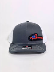 AMERICAN SAW -PVC PATCH- SNAPBACK/CURVED BILL (GREY/WHITE MESH)